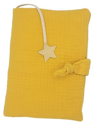 Protège carnet de santé personnalisable pour bébé - thème jaune moutarde