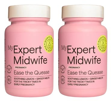 My Expert Midwife Ease The Quease Soothing Ginger Melts, Help Manage Morning Sickness in Pregnancy, Natural and Safe Relief from Nausea, Food Supplement - 120 Tablets (Pack of 2)