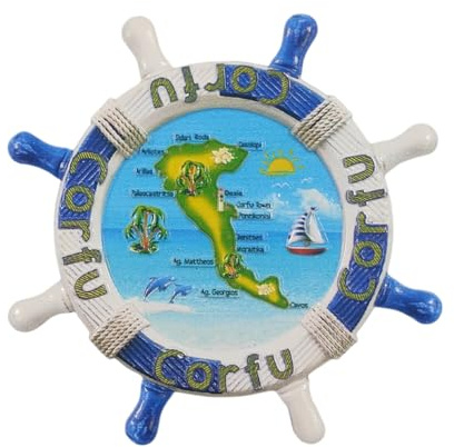 Corfu Greece 3D Fridge Magnet Souvenir Gift,Resin Handmade Corfu Refrigerator Magnet Home & Kitchen Decoration Collection