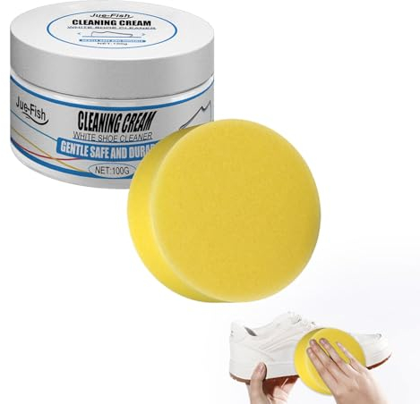 Onperpoe White Shoes Cleaning Cream Sneaker Reiniger Schuhreiniger für Weiße Schuhe White Shoe Cleaner Weisse Schuhe Reinigungscreme Shoe Cleaning Paste mit Schwamm Weiße Schuhe Reinigungscreme(100g)