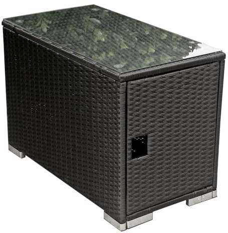 Calma Lux® Frei kombinierbare Einzelteile für Gartenmöbel Sitzgruppe Lounge Sitzgarnitur DIY aus Poly Rattan freie Wahl (Kaffeetische mit Stauraum)