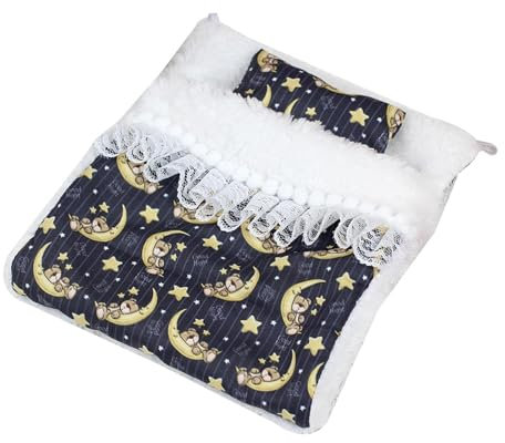 MagiDeal Puppenbettwäsche-Zubehör, Rollenspiel-Spielzeug zum Selbermachen, Rollenspiele, Bedruckte Laken und Dekokissen für 15 cm bis 17 cm große Puppen, F