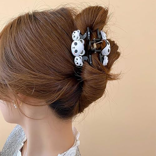 Inateannal Petites pinces à cheveux en forme de panda mignon Barrette à cheveux en plastique marron Support pour queue de cheval Pince à cheveux mignonne pour petits animaux Pince cheveux forte tenue