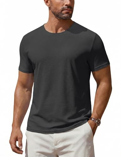 COOFANDY Camiseta Deportiva Hombre Camiseta Gym Fitness Manga Corta Transpirable para Correr Entrenamiento Gimnasio Estilo Retro Cuadros