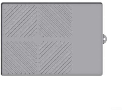 Juego de alfombrillas de silicona para barbacoa para uso en cocina con función de drenaje, almohadillas protectoras y alfombrillas aislantes del calor para cocinar y preparar alimentos (gris-C)