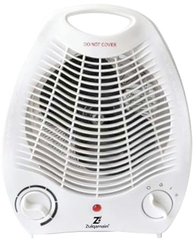 A2Z 2000W Portable Electric Fan Heater with Adjustable Thermostat 2 Heat Settings Cool Warm Hot Modes Overheat Protection Carry Handle and Power Indicator Light Home Office Room Heating