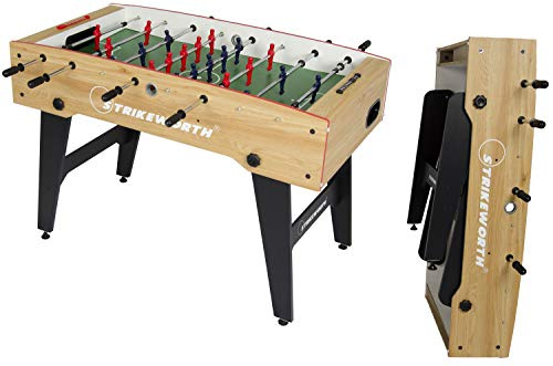 Strikeworth Free Kick Folding Football Table (Wood/Red)