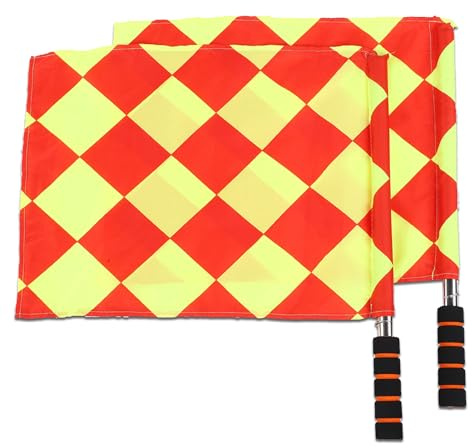 Referee Flag, 2Pcs Metal Soccer Football Soccer Referee Flag High Visibility Referee Linesman Flag