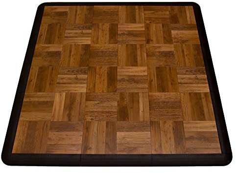 Big Floors 3X3DKOAKFLOOR Interlocking Lightweight Plastic Modular Dance Floor Kit (3' x 3'), Dark Oak, 21 Piece