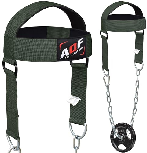 AQF Arnés De Cabeza, Pesas Ajustables Entrenar Cuello Straps, Boxeo Y Fitness Neopreno Acolchado Cinta Cabeza, Head & Neck Trainer Dip Cinturón Para Gimnasio, Musculacion, Ejercicio