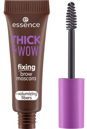 essence THICK & WOW! fixing brow mascara, Augenbrauengel, Nr. 03, Braun, volumengebend, fixierend, vegan, ohne Mikroplastikpartikel, Nanopartikel frei, ohne Parfüm, 1er Pack (6ml)