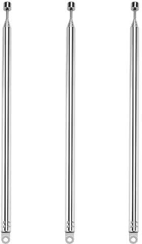 VooGenzek 3 Piezas 100cm 7 Secciones Antena Telescopica, FM Antena Telescópica Portátil, TV Antena de Radio Universal, para Dab Am/FM Recepción Estéreo