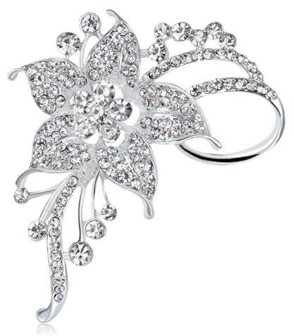 FAIRYGATE Brooch Pins Retro Crystal Rhinestone Brooches for Shirt Collar Decoration, B20