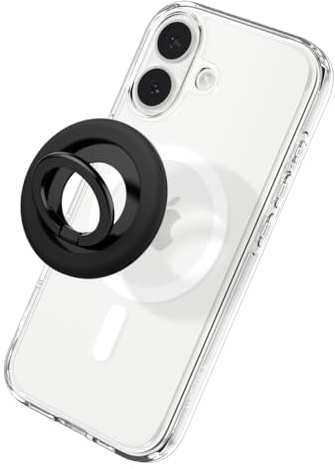 Spigen Nano Pop MagFit MagSafe Ring, Magnetic Phone Holder Grip, Adjustable Stand Designed for iPhone 17 16 15 14 13 12 17e & MagSafe Cases for Samsung S26 S25 Pixelsnap Google Pixel 10 - Black Sesame