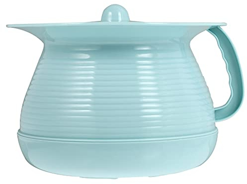 Cabilock Chamber Pot with Lid for Adults Portable Plastic Bedpan Urine Pot for Elderly and Children Bedroom Use 8.3X8.3X5.3 Inches