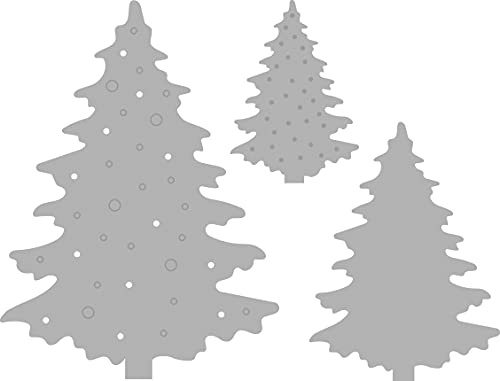 Rayher stansmallar set vinterskog, för kortdesign, scrapbooking och mycket mer, set med 3 stenciler, 2,4 – 5,3 cm x 3,5 – 7,2 cm, prägling mallar, stansmallar jul, 50246000