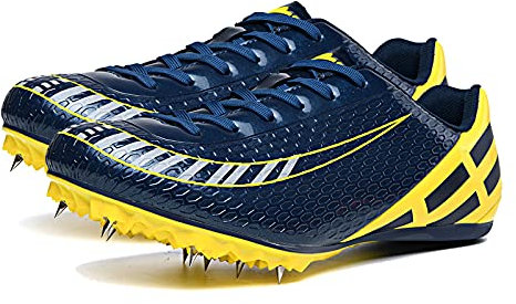 Män kvinnor löparskor träningsskor friidrott sprint spikes manlig lätt träningsskor spets-up andningsbara sneakers spikskor bära lämpliga för professionella sportskor, 12, 43 EU
