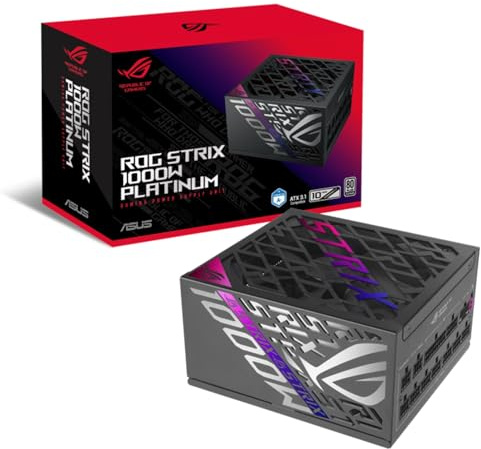 Asus ROG Strix 1000W Platinum PSU, Fully Modular, 80+ Platinum, ATX 3.1, PCIe 5.0, GaN MOSFET, Intelligent Voltage Stabilizer