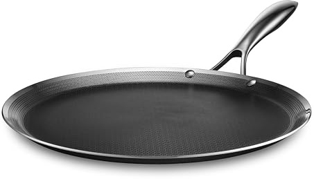 HexClad Hybrid Nonstick 13-Inch Griddle Pan, Stay-Cool Handle, Dishwasher-Friendly, Oven-Safe Up to 900°F, Induction Ready, Compatible with All Cooktops