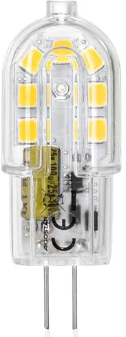 Glowster Lámpara LED G4 1.7W, bajo consumo, larga duración, luz blanca, ideal para iluminación decorativa y de acento en espacios reducidos.