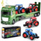 Herefun Bauernhof Lastwagen Spielzeug, Großer Bauernhof Traktor, Anhänger Spielzeug mit Traktor, Groß Transporter LKW, Geschenk für Kinder 3, 4, 5, 6+ Jahren