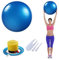 Gymnastikball 55cm - Fitness Ball Mit Aufblasbarer Fußpumpe für Yoga, Pilates, Core Training und Gymnastik