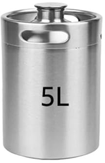 MNEVZX bierbrauset Bierfass-Growler, 2 l/3,6 l/4 l/5 l Craft-Beer-Fass-Minifässer, Bier-Sprudelbehälter für Grill-/Braupartys Heimbrau-Sets(5L)
