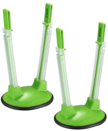 3 soportes ajustables para bolsas de sándwich, soportes para bolsas de almacenamiento de alimentos, soportes de plástico reutilizables para bolsas de congelador, color verde (3)