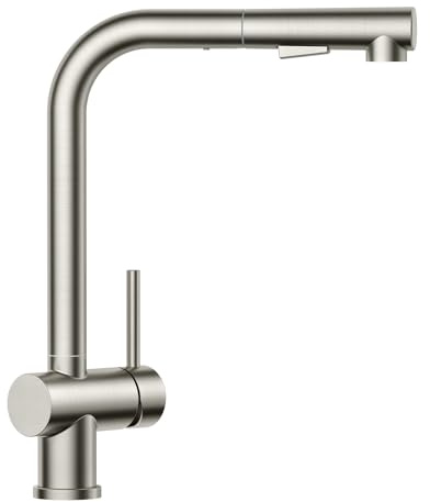 FORIOUS Grifo Cocina, Grifos Cocina Extraible con Giro 360°, Torneira Cozinha Monomand Giratorios de 360° y Rociador de Doble Función, Acero Inoxidable
