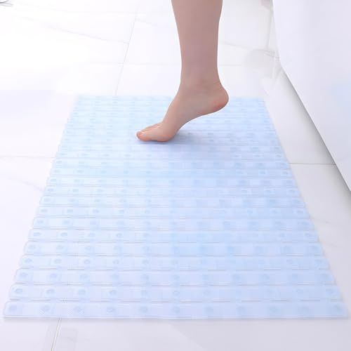 easyBee Tapis de douche haute sensibilité cutanée 70x40 cm, tapis de bain pour enfants antidérapant pour la douche sans BPA sans latex, tapis de douche antidérapant résistant aux moisissures lavable