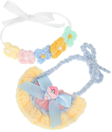 TOBBOMEY Bambole per Accessori in Cotone con Fascia Floreale e Bavaglino Outfit Facili da Indossare per Bambine e Gioco Ruolo