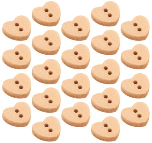 Gatuida 200 Boutons En Bois En Forme De Cœur - Mini Boutons À Coudre 2 Trous Pour Loisirs Créatifs Scrapbooking Vêtements Tricot Décorations Artisanales