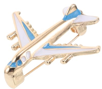 Toyvian Spilla a Forma di Aeroplano in Lega Blu, Distintivo per Zaino e Camicia, Spilla da Bavero da Donna, Accessorio Elegante per Abbigliamento e Borse, Decorazione Creativa per Uso