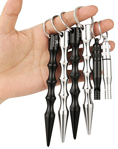 AMATHINGS Kubotan Selbstverteidigung Schlüsselanhänger mit ergonomischem Griff und Signal-Pfeife Selbstverteidigung Waffen legal, Selbstverteidigung Frauen, Verteidigungs Waffen für Frauen