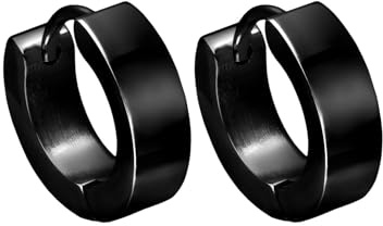 FILANGO 1 Pair of Classic Surgical Steel Hoop Earrings, Choice of Colours, Stainless Steel