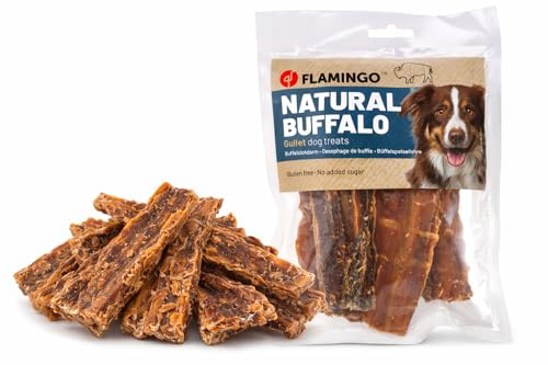 snack per cani - bastoncini per cani - esofago di bufalo piatto 100g - snack naturale - senza glutine - senza zuccheri aggiunti - senza additivi