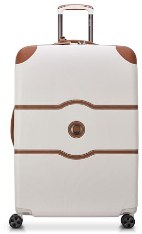 DELSEY PARIS Chatelet Hardside Luggage with Spinner Wheels, Champagne White, Checked-Large 28 Inch, No Brake, Chatelet Hardside Luggage with Spinner Wheels