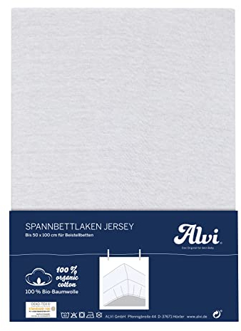 Bettwäsche Marke Alvi, Modell Spannbetttuch aus Bio-Baumwolle für kleine Matratzen 40 x 90 cm - WeiÃŸ