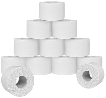 Sport Tape 3,8 cm x 10 m | 12 Rollos | Esparadrapo Deportivo, Cinta Adhesiva Deportiva, Escalada, Balonmano, Fútbol, Baloncesto, Voleibol