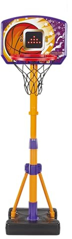 VTech Counting Hoops Basketball Stand, Adjustable Basketball Hoop & Stand with Electronic Backboard & LED Screen, 3 Games, Sound Effects & Light Show, Toddler Toy for 3, 4, 5+ Years, English Version