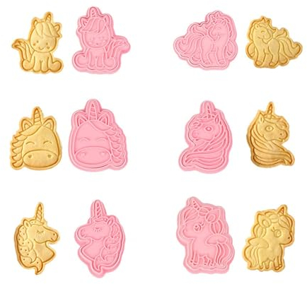 Moule Biscuit Set,6 PCS Emporte Piece Licorne Moule à Biscuits Cookies Dessin Animé Moule Biscuit 3D Animaux Emporte Piece Patisserie pour Décoration de Fondant Biscuit Gâteau