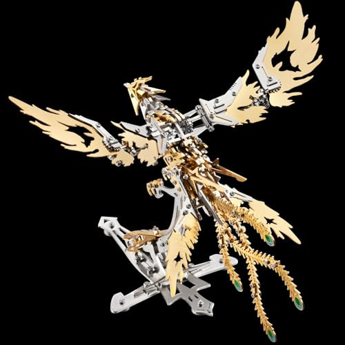UpGLeuch Puzzle in metallo 3D colorato per adulti Phoenix 3D modellino in metallo per adulti con strumenti, decorazione da tavolo giocattolo regalo