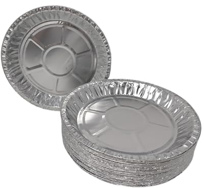 Foglish Home & Garden 12 x Aluminium Foil 10 25cm Round Pie Flan Tart Plates Trays BBQ Oven Airfryer 248x25mm