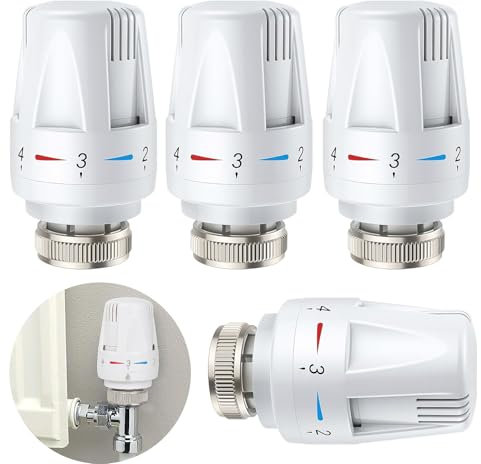 ZiYuya 2 válvulas de control de temperatura, cabezal de válvula termostática, TRV M30 x 1.5, cabezal de radiador termostático, válvulas de radiador estándar automáticas, cabezal fijo de repuesto