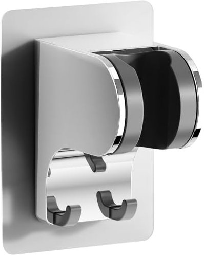 HANLIAN Duschstange ohne Bohren, Nagelfreier Duschhalterung mit Verstellbarem Winkel, Universal-duschkopfhalterung ohne Bohren, Wand-brausehalterung für Das Bad (Chrom, 1 Stück)