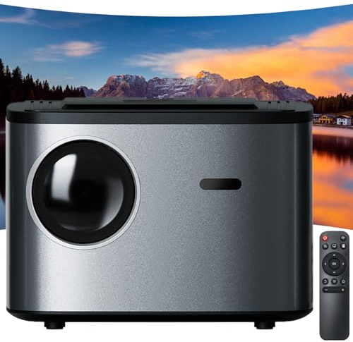 bärbar projektor, väggprojektor med 300-tumsskärm, timer, autofokus och keystone, 4K Full HD 1080P WiFi Bluetooth, mångsidig anslutning, vision beam-projektor för hemmabio, fest