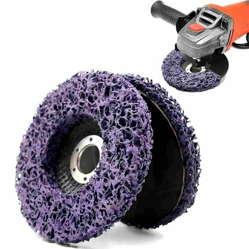 Disco de limpieza CSD de 125 mm x 22,23 mm – Disco no tejido para amoladora angular – Eliminador de óxido, eliminación de pintura, limpieza de metal, disco de tira limpia (2 unidades)