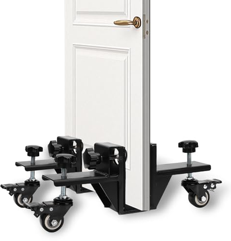 Wakects 2Pcs Door Board Dolly, Iron Door Lifter Dolly Trolley 100KG Capacity Doors Installation Hardware Tool Kit for 1-3/8in to 2-1/4in Thickness
