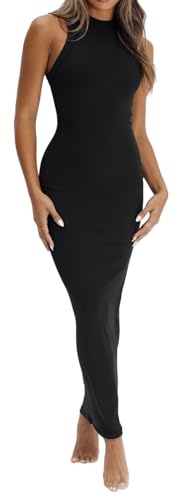 LEEDYA Womens Summer Bodycon Dresses Sexy Sleeveless Fitted Bodycon Tank Dresses Formal Cocktail Long Pencil Dress
