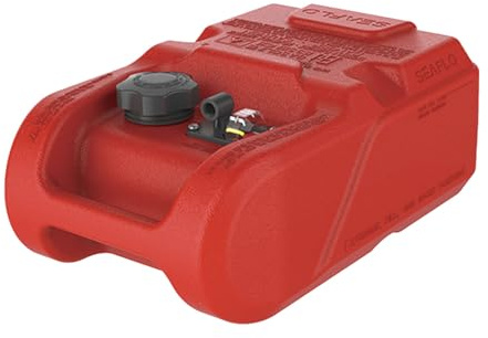 LIGHTEU, SEAFLO Bärbar båt, bränsletank 12 l (3 gallon), bensintank med nivåindikator, marin, utombordsmotor, tank, röd, SFGT-12-01